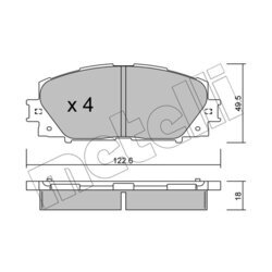 Sada brzdových platničiek kotúčovej brzdy METELLI 22-0745-0 - obr. 1
