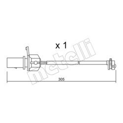 Výstražný kontakt opotrebenia brzdového obloženia METELLI SU.248