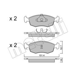 Sada brzdových platničiek kotúčovej brzdy METELLI 22-0094-2 - obr. 1