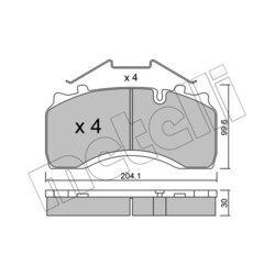 Sada brzdových platničiek kotúčovej brzdy METELLI 22-0590-0