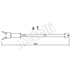 Výstražný kontakt opotrebenia brzdového obloženia METELLI SU.088