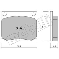 Sada brzdových platničiek kotúčovej brzdy METELLI 22-0018-0