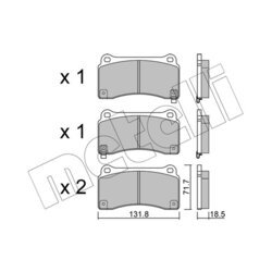 Sada brzdových platničiek kotúčovej brzdy METELLI 22-1157-0 - obr. 1