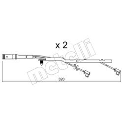Výstražný kontakt opotrebenia brzdového obloženia METELLI SU.185K