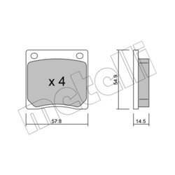 Sada brzdových platničiek kotúčovej brzdy METELLI 22-0229-0