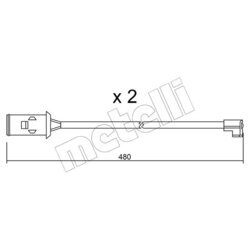 Výstražný kontakt opotrebenia brzdového obloženia METELLI SU.101K