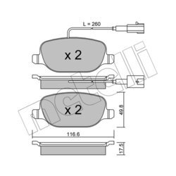 Sada brzdových platničiek kotúčovej brzdy METELLI 22-0704-2