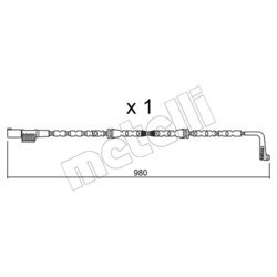 Výstražný kontakt opotrebenia brzdového obloženia METELLI SU.306