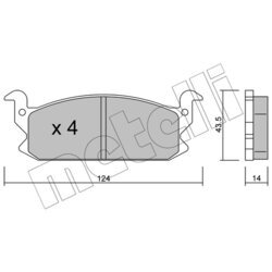 Sada brzdových platničiek kotúčovej brzdy METELLI 22-0380-0