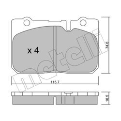 Sada brzdových platničiek kotúčovej brzdy METELLI 22-0757-0