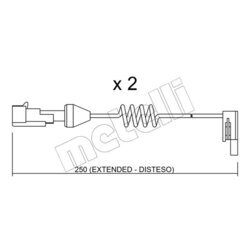 Výstražný kontakt opotrebenia brzdového obloženia METELLI SU.166K