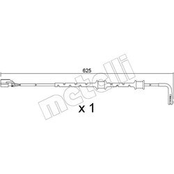 Výstražný kontakt opotrebenia brzdového obloženia METELLI SU.382
