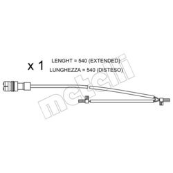 Výstražný kontakt opotrebenia brzdového obloženia METELLI SU.262