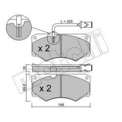 Sada brzdových platničiek kotúčovej brzdy METELLI 22-0014-2