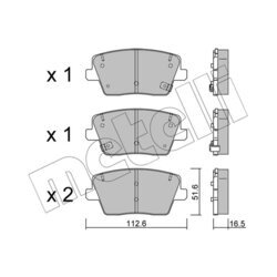 Sada brzdových platničiek kotúčovej brzdy METELLI 22-1242-0 - obr. 1