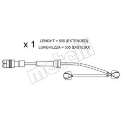 Výstražný kontakt opotrebenia brzdového obloženia METELLI SU.266