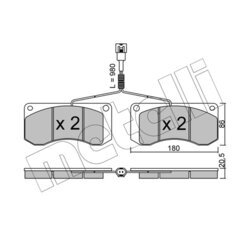 Sada brzdových platničiek kotúčovej brzdy METELLI 22-0272-1