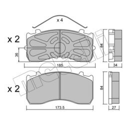 Sada brzdových platničiek kotúčovej brzdy METELLI 22-0583-0