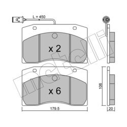 Sada brzdových platničiek kotúčovej brzdy METELLI 22-0649-0