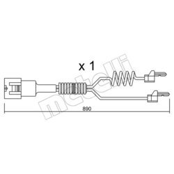 Výstražný kontakt opotrebenia brzdového obloženia METELLI SU.103