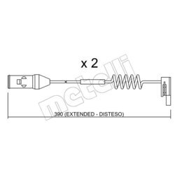Výstražný kontakt opotrebenia brzdového obloženia METELLI SU.167K