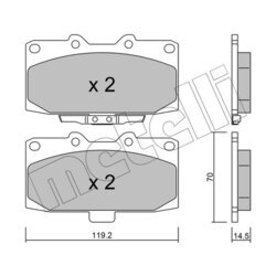 Sada brzdových platničiek kotúčovej brzdy METELLI 22-0413-0