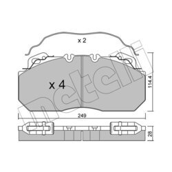 Sada brzdových platničiek kotúčovej brzdy METELLI 22-0589-0