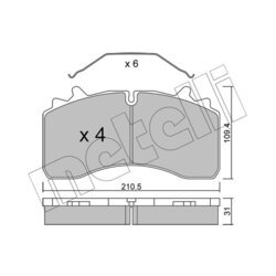 Sada brzdových platničiek kotúčovej brzdy METELLI 22-0933-0