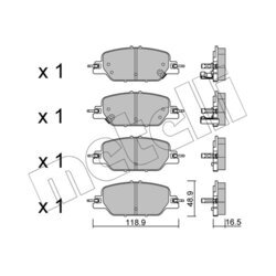Sada brzdových platničiek kotúčovej brzdy METELLI 22-1154-0