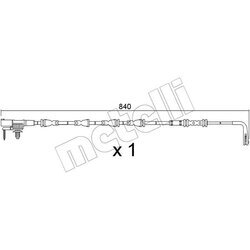 Výstražný kontakt opotrebenia brzdového obloženia METELLI SU.383