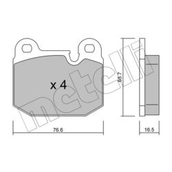 Sada brzdových platničiek kotúčovej brzdy METELLI 22-0027-0 - obr. 1