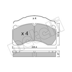 Sada brzdových platničiek kotúčovej brzdy METELLI 22-0603-0