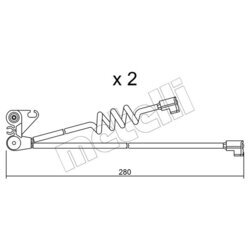 Výstražný kontakt opotrebenia brzdového obloženia METELLI SU.169K