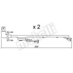 Výstražný kontakt opotrebenia brzdového obloženia METELLI SU.184K
