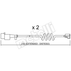 Výstražný kontakt opotrebenia brzdového obloženia METELLI SU.226K