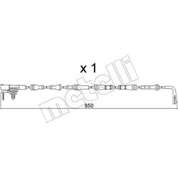 Výstražný kontakt opotrebenia brzdového obloženia METELLI SU.352