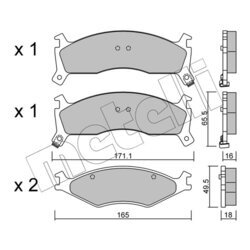 Sada brzdových platničiek kotúčovej brzdy METELLI 22-0375-0