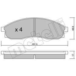 Sada brzdových platničiek kotúčovej brzdy METELLI 22-0740-0
