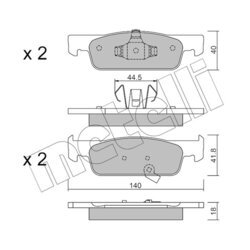 Sada brzdových platničiek kotúčovej brzdy METELLI 22-0975-2 - obr. 1