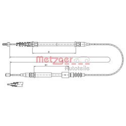 Ťažné lanko parkovacej brzdy METZGER 11.5769