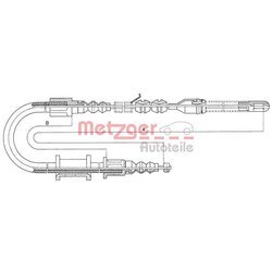 Ťažné lanko parkovacej brzdy METZGER 11.593
