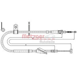 Ťažné lanko parkovacej brzdy METZGER 17.5045