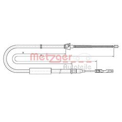 Ťažné lanko parkovacej brzdy METZGER 10.7515