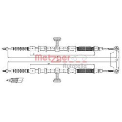 Ťažné lanko parkovacej brzdy METZGER 11.5944
