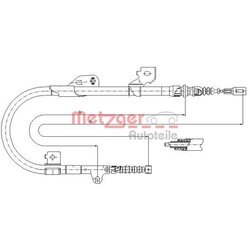 Ťažné lanko parkovacej brzdy METZGER 17.0114
