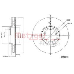 Brzdový kotúč METZGER 6110978 - obr. 1