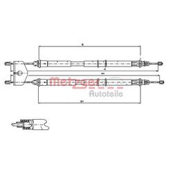 Ťažné lanko parkovacej brzdy METZGER 11.5453
