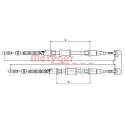 Ťažné lanko parkovacej brzdy METZGER 11.5856