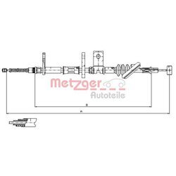 Ťažné lanko parkovacej brzdy METZGER 17.5021