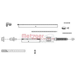 Plynové lanko METZGER 10.0382